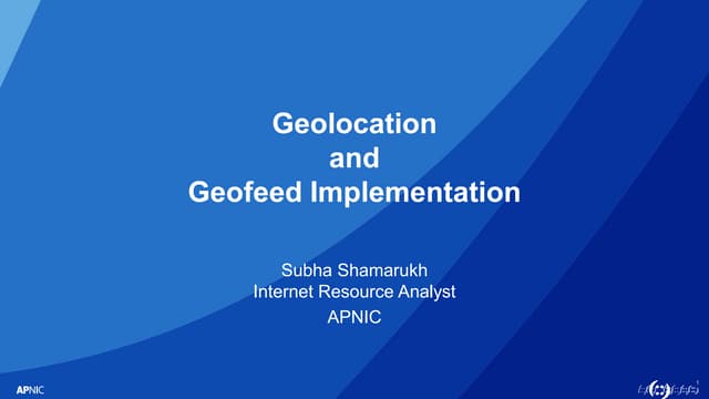 Geolocation and Geofeed Implementation bdNOG18