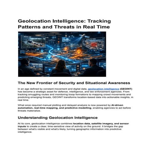 Geolocation Intelligence: Tracking Patterns and Threats in Real Time | PDF