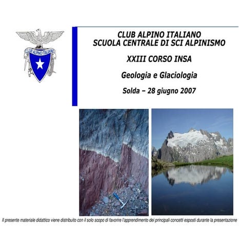Geologia  Glaciologia XXIII Insa