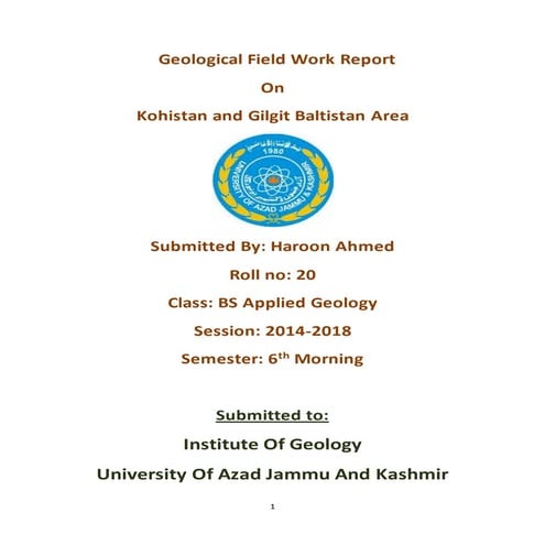 Geological field work report