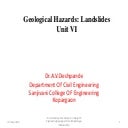 Geological hazards landslides unit vi