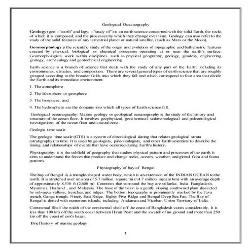 Geological oceanography 301