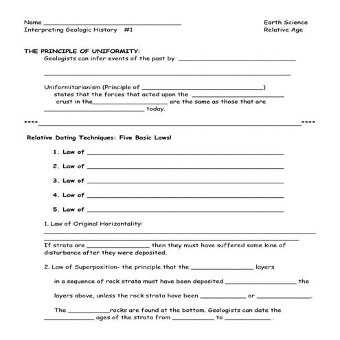 Interpreting Geologic History Outline