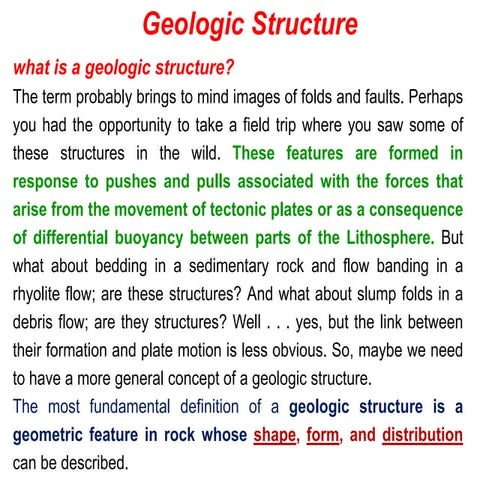Geologic structure, fold fault &amp; unconformity
