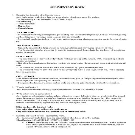 Geology Notes Of Baiust