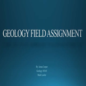 Geology 103 field assignment 2014