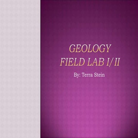 Geology field lab assignment