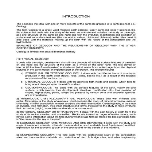 Geology Introduction