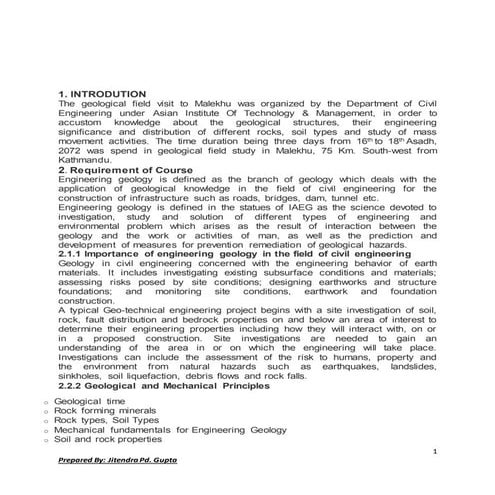 Geology report by jitu