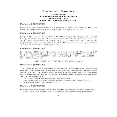 Problems in Geometry