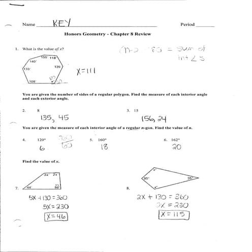 Geom Ch8 Review Pg4 | PDF