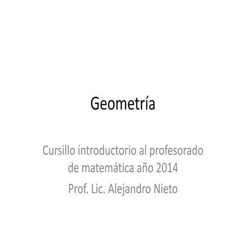 Geometría cursillo 2014