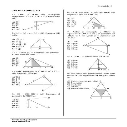Geometria area perimetro
