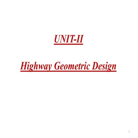 Geometric design of highway