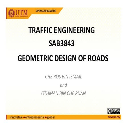 Highway Engineering - Geometric Design of Roads