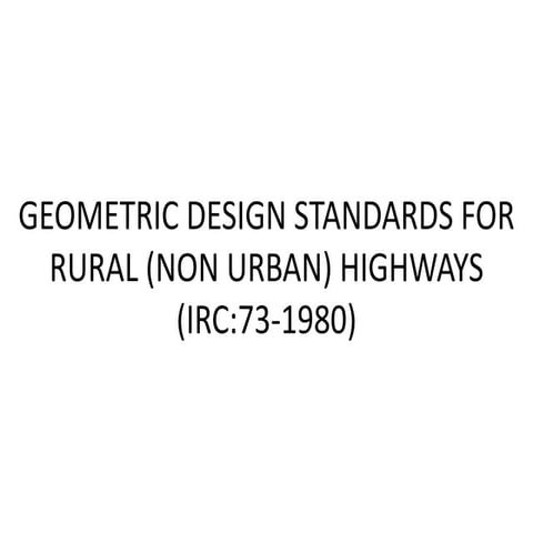 Geometric design standards for rural (non urban)