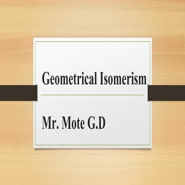 Unit II-Geometric isomerism and conformational isomer as PCI Syllabus of POC-III