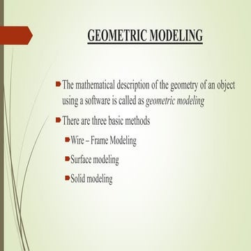Geometric modeling