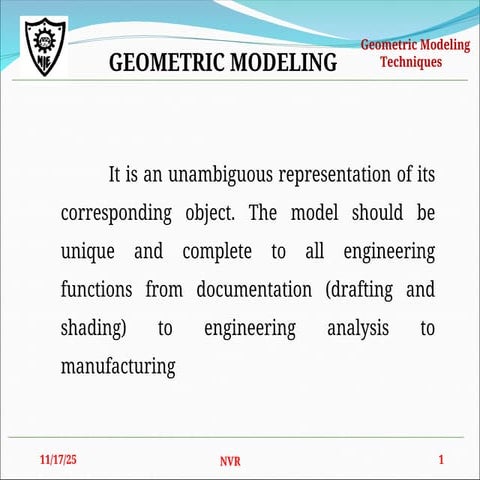 Geometric Modelling power point presentation