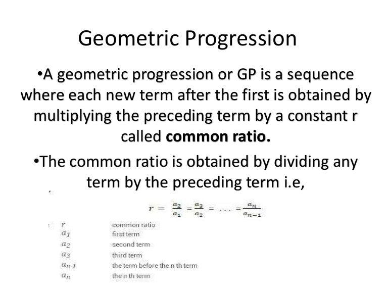 Geometric progression and geomatric mean