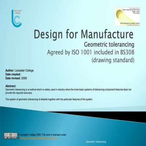 Geometric Tolerancing
