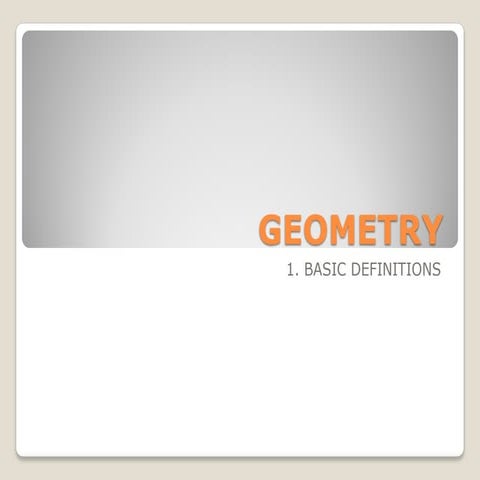 Geometry 1 basic definitions