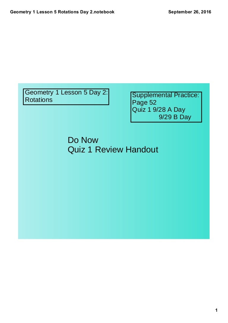 Geometry 1 lesson 5 rotations day 2