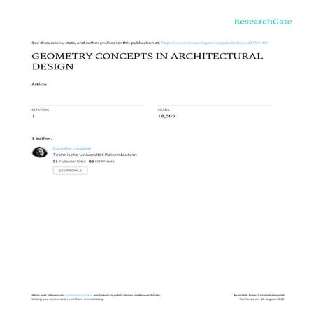 Geometry concepts in architectural design