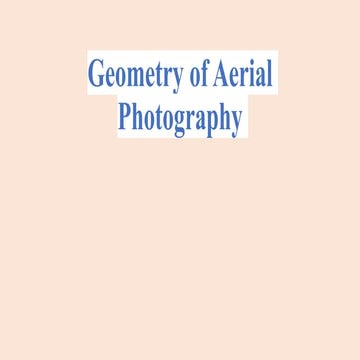 Geometry and Projection of Aerial Photograph