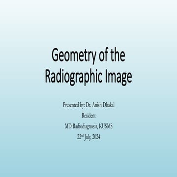 Geometry of the Radiographic Image