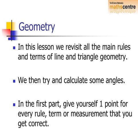 Geometry Review Lesson