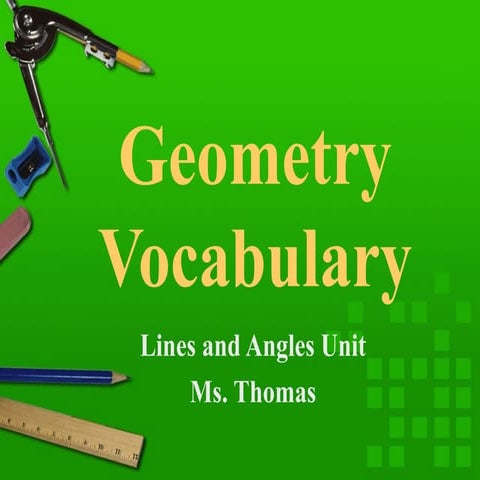 Geometry Vocabulary: Lines and Angles