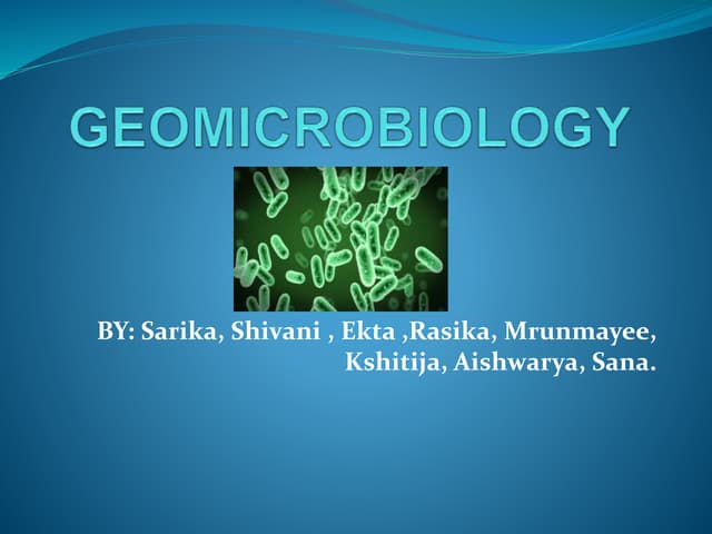 Geomicrobiology