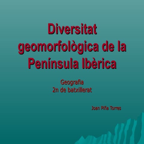 Geomorfologia de la península ibèrica