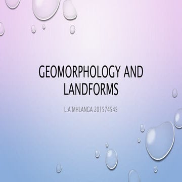 Geomorphology and landforms