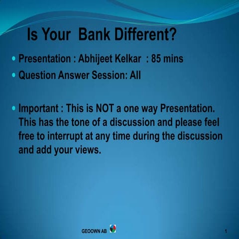 Geoown  bank presentation