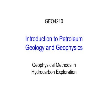 Geophysical methods