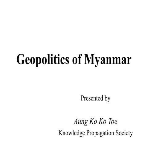 Geopolitics of myanmar