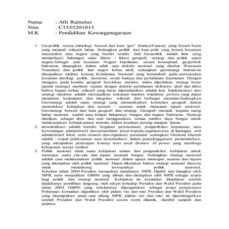 Geopolitik secara etimologi berasal dari kata