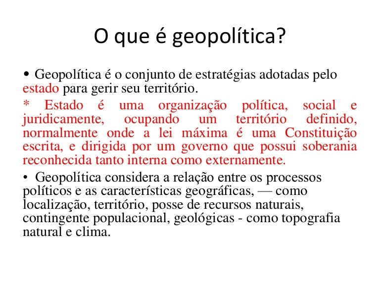 Geopolítica global e a conjuntura internacional Geopolítica global e a conjuntura internacional