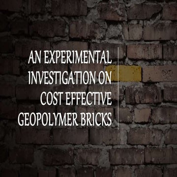 COST EFFECTIVE GEOPOLYMER BRICKS -1