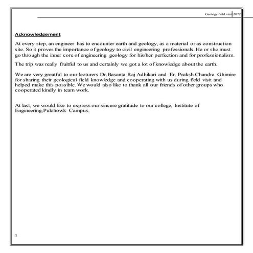 Engineering Geology I Report-MALEKHU