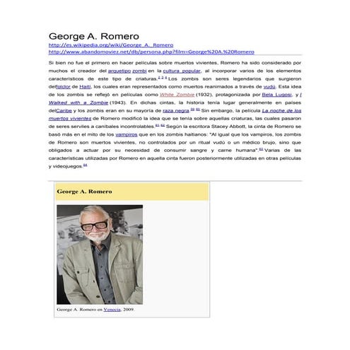 George romero y zombis | PDF