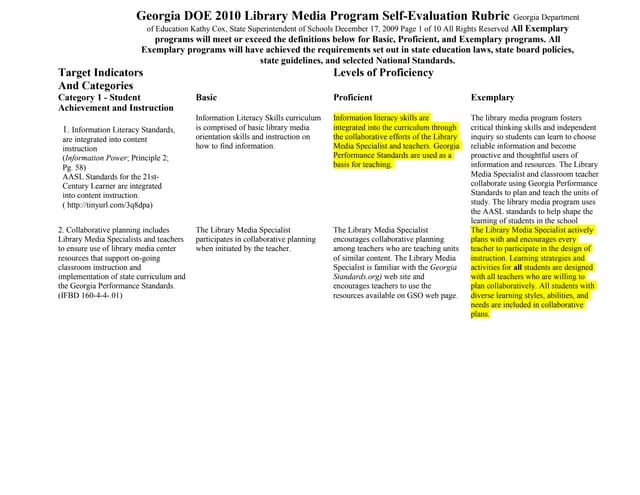 Georgia doe 2010 library media program self