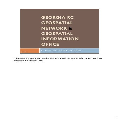 Georgia Geospatial Network for GIO presentation 2014