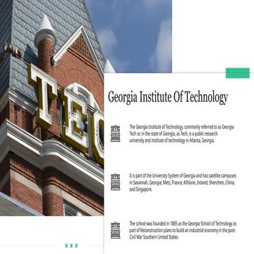 Georgia Institute Of Technology Templates | PPTX