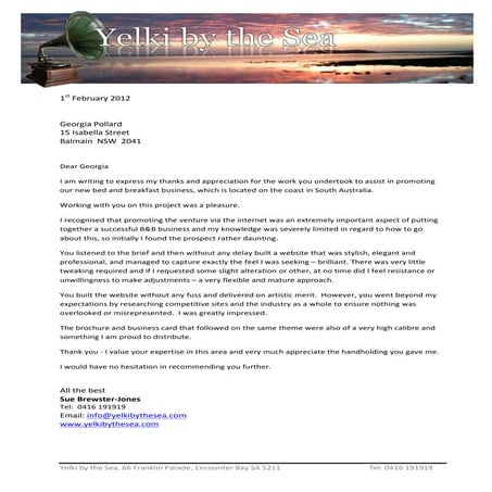 Website design reference letter | PDF