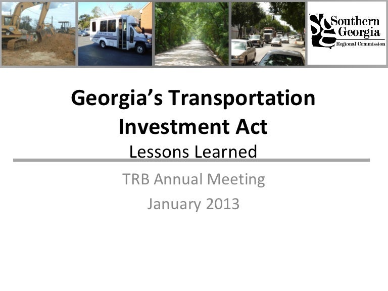 Transportation Investment Act Lessons Learned