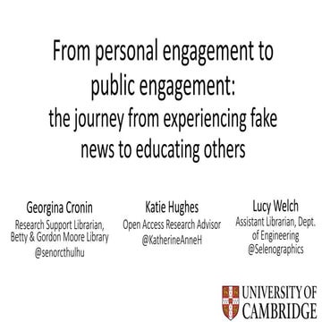 From personal engagement to public engagement: the journey from experiencing ...