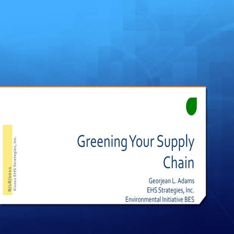 Adams - Greening Your Supply Chain